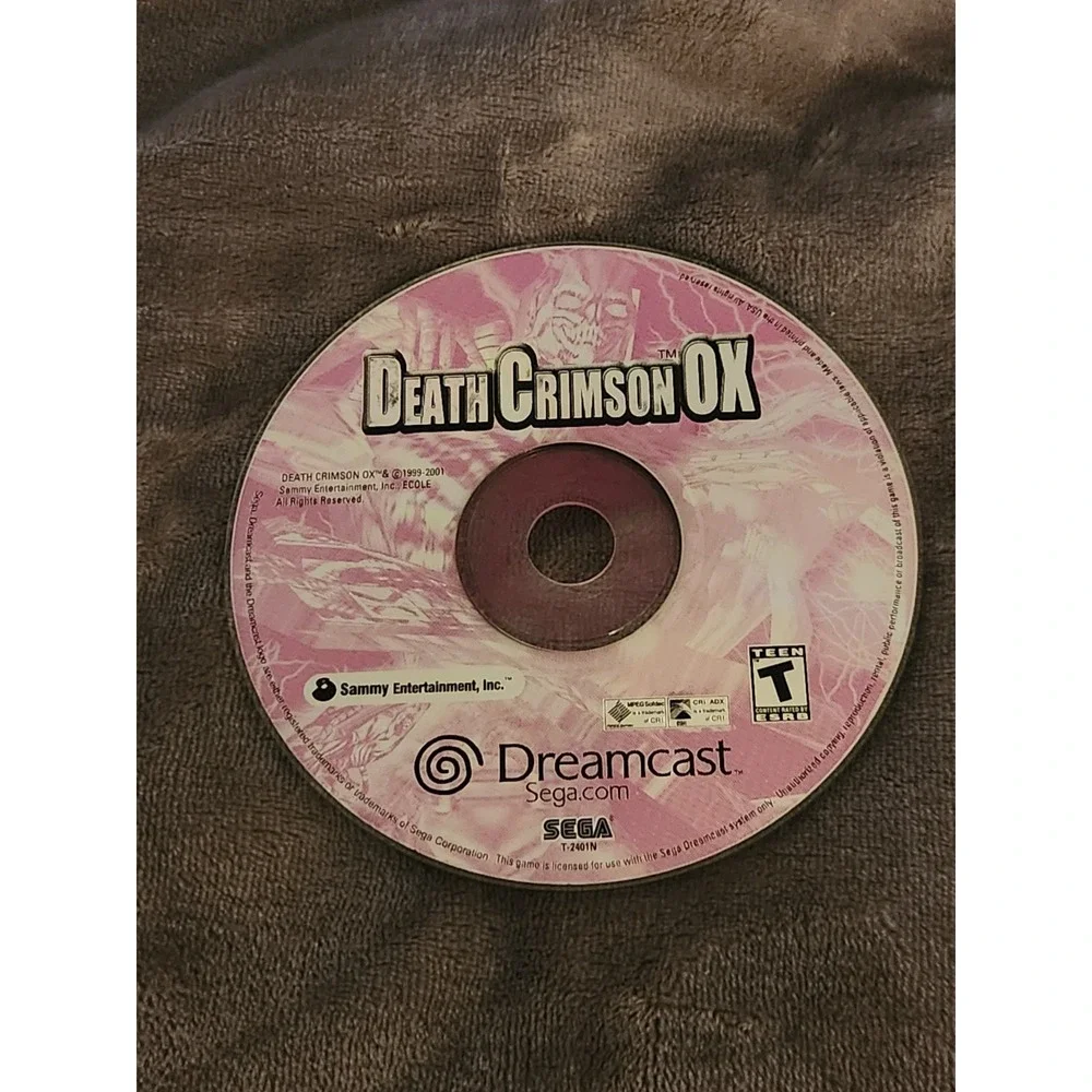 Death Crimson OX (Sega Dreamcast, 2001) DISC ONLY